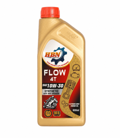 HBN Flow 4T 10W30 API-SN 900ml synthetic motorcycle engine oil for smooth engine performance