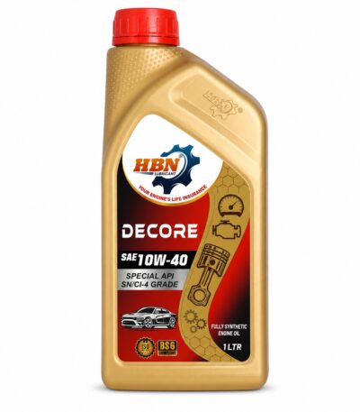 HBN Decore 10W40 fully synthetic engine oil 1L bottle for high-temperature wear protection in passenger cars