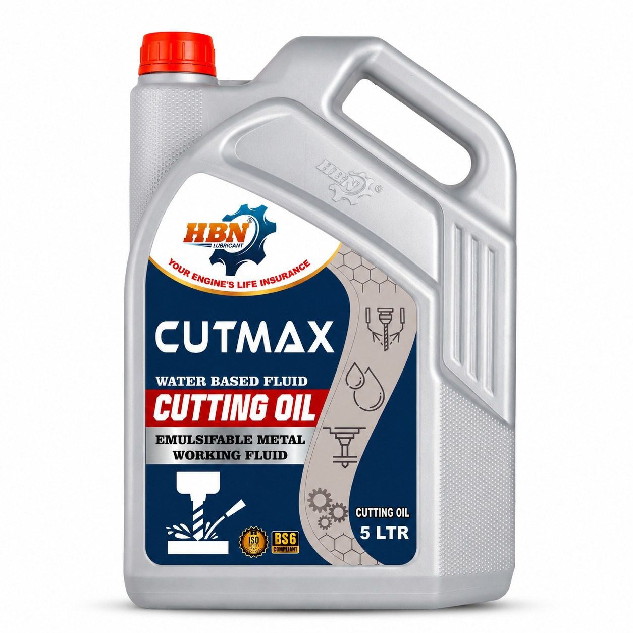 HBN Soluble Cutting Oil 5 LTR HBN Soluble Cutting Oil Metalworking Fluid Cutmax 5L